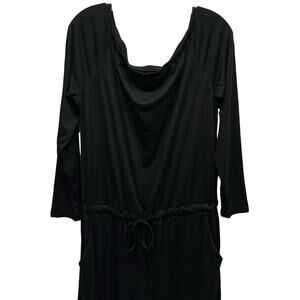 EUC, Unbranded Women’s Sz Lge Black Long Sleeve On/Off Shoulder Jumper w/pockets